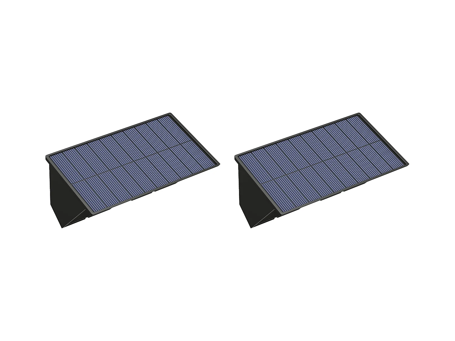 Lot de 2 appliques murales solaires - 60 lumens - Noir - SONDERHO