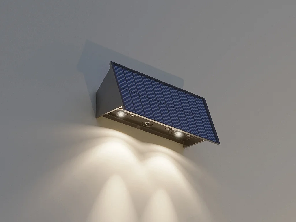 Conjunto de 2 apliques de parede solares, 60 lumens, preto - SONDERHO