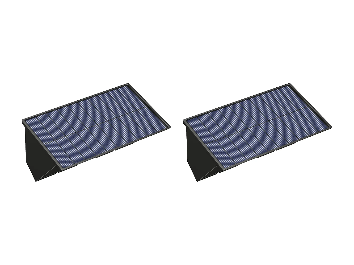 Conjunto de 2 apliques de parede solares, 60 lumens, preto - SONDERHO