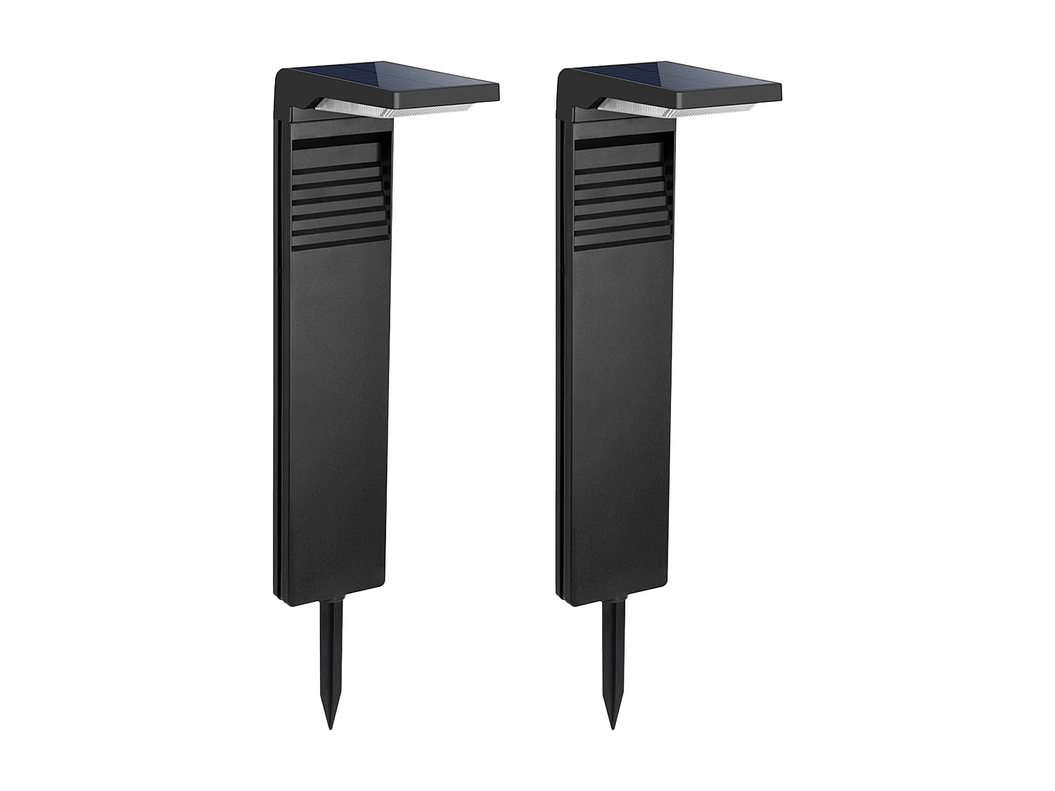 Lot  de 2 bornes solaires extérieures - 200 lumens - Noir - ARNUM
