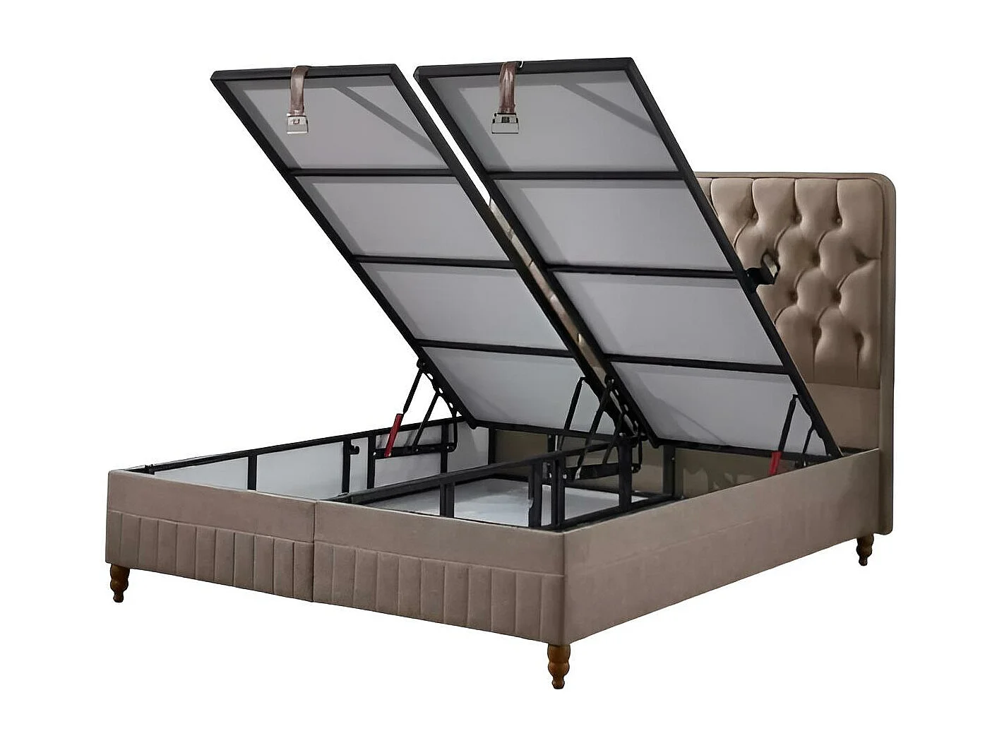 Bett Begonvil M/160x200/Stoffbezug/Beige