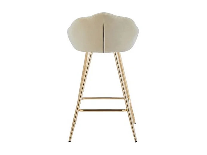 Lot de 2 tabourets en velours avec pieds dorés beige TOURMALINE