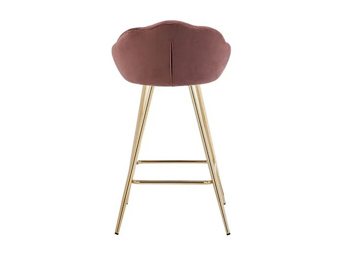 Lot de 2 tabourets en velours avec pieds dorés rose TOURMALINE