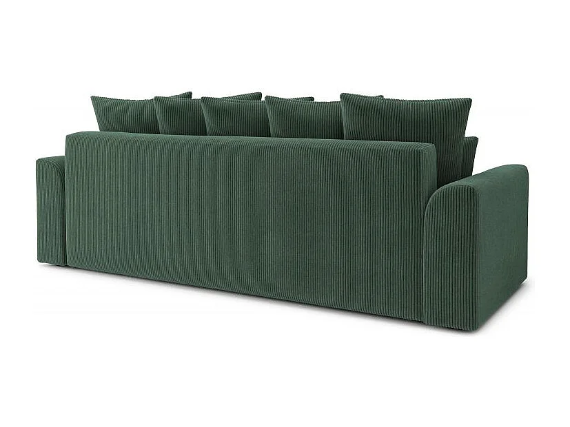 Canapé droit convertible velours côtelé 3 places vert OPALE