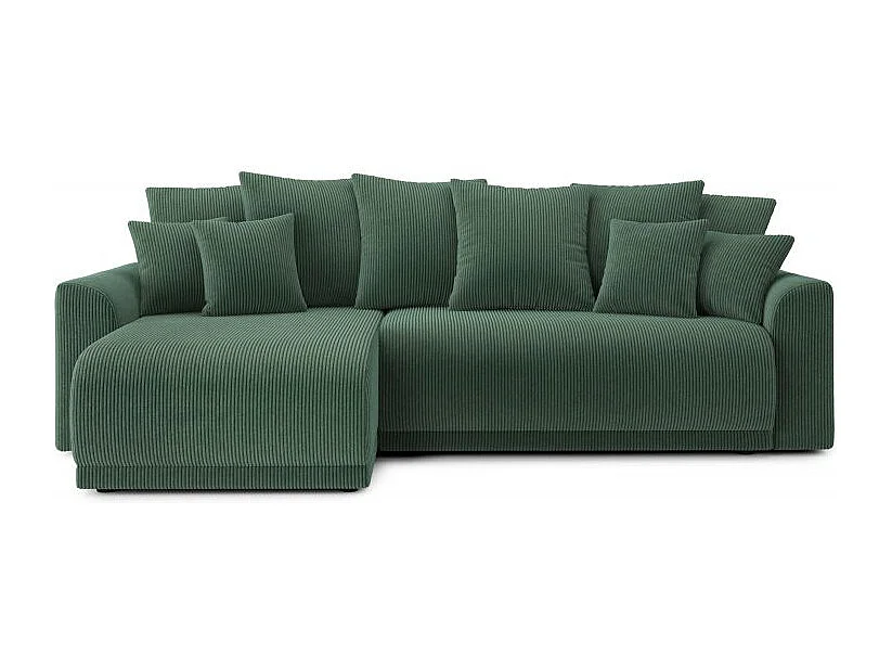 Canapé d'angle réversible convertible velours côtelé 4 places vert OPALE