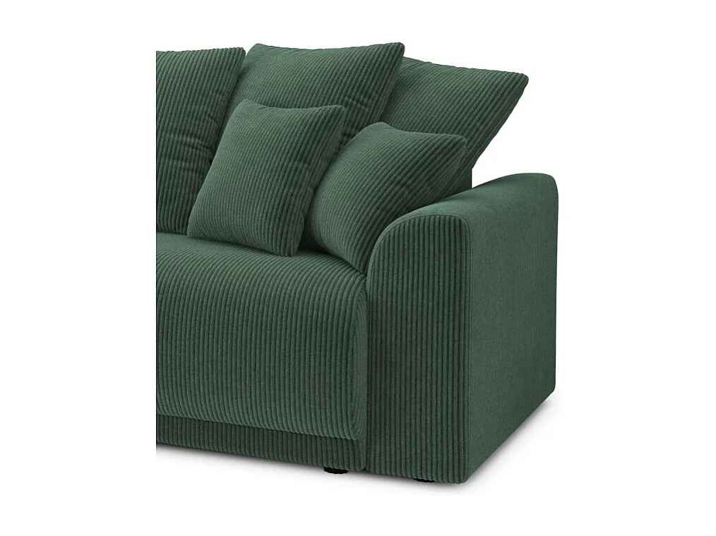 Canapé d'angle réversible convertible velours côtelé 4 places vert OPALE