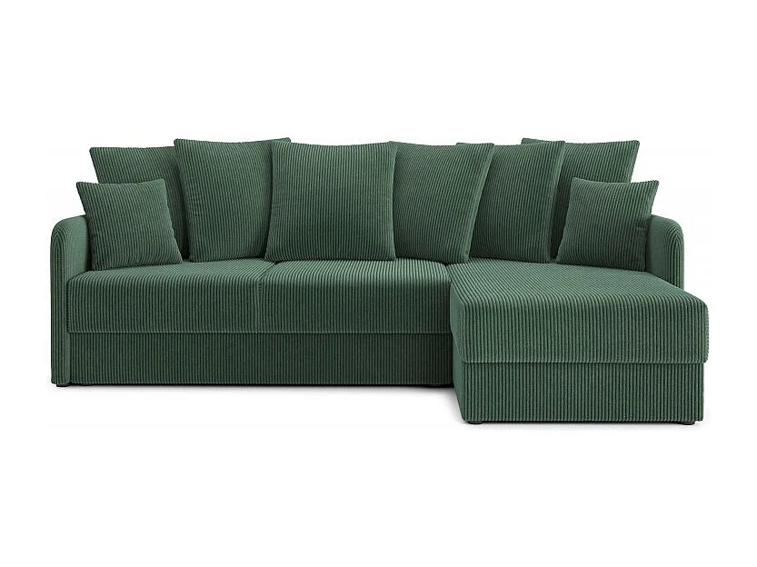 Canapé d'angle réversible convertible velours côtelé 4 places vert JASPE
