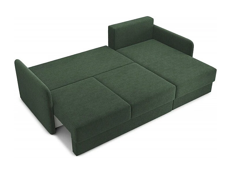 Canapé d'angle réversible convertible velours côtelé 4 places vert JASPE