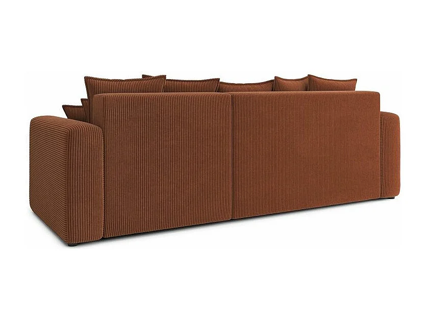 Canapé d'angle réversible convertible velours côtelé 4 places terracotta CORNALINE
