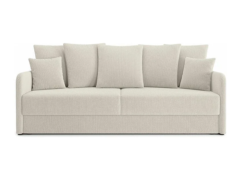 Canapé droit convertible velours côtelé 3 places beige JASPE