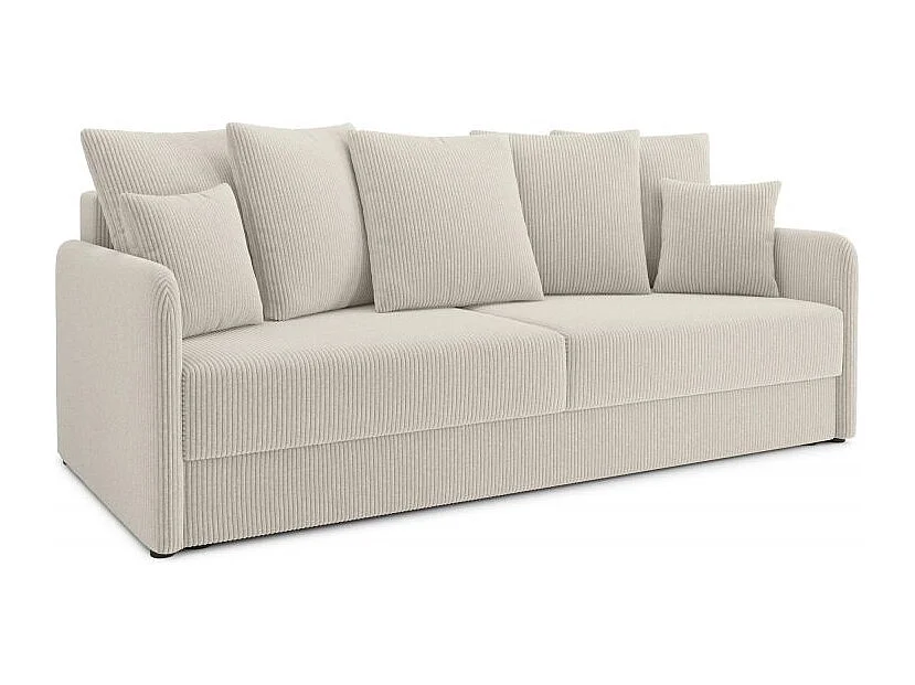 Canapé droit convertible velours côtelé 3 places beige JASPE