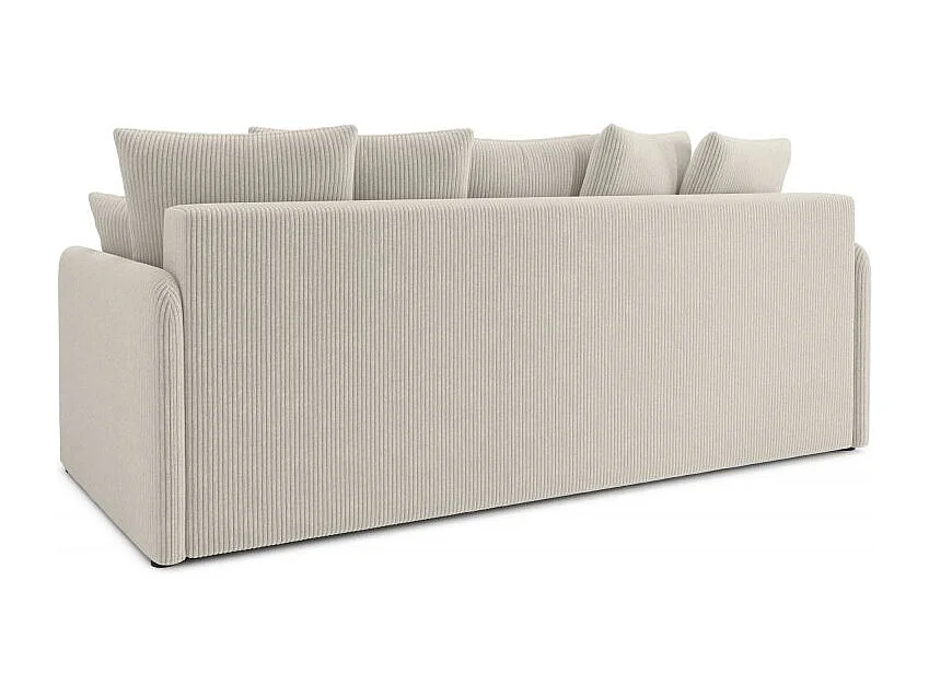 Canapé droit convertible velours côtelé 3 places beige JASPE