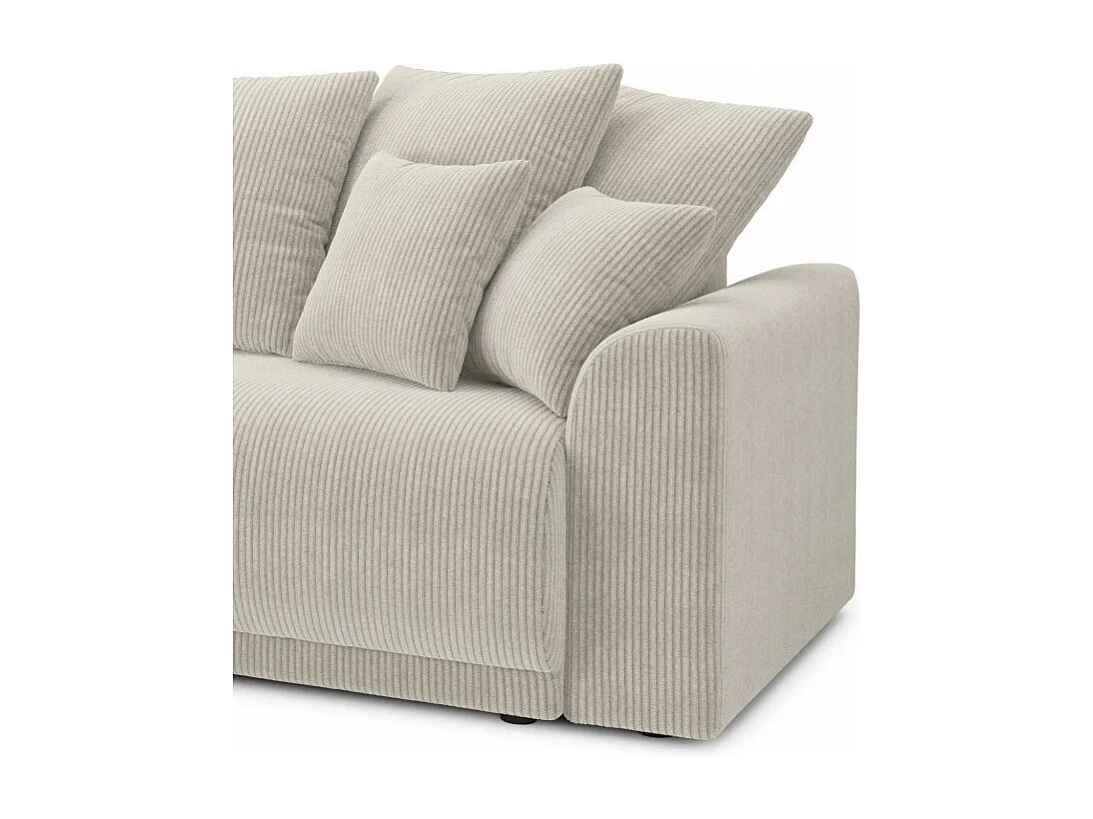 Canapé d'angle réversible convertible velours côtelé 4 places beige OPALE