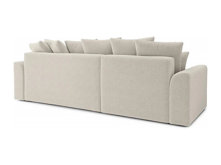 Canapé d'angle réversible convertible velours côtelé 4 places beige OPALE
