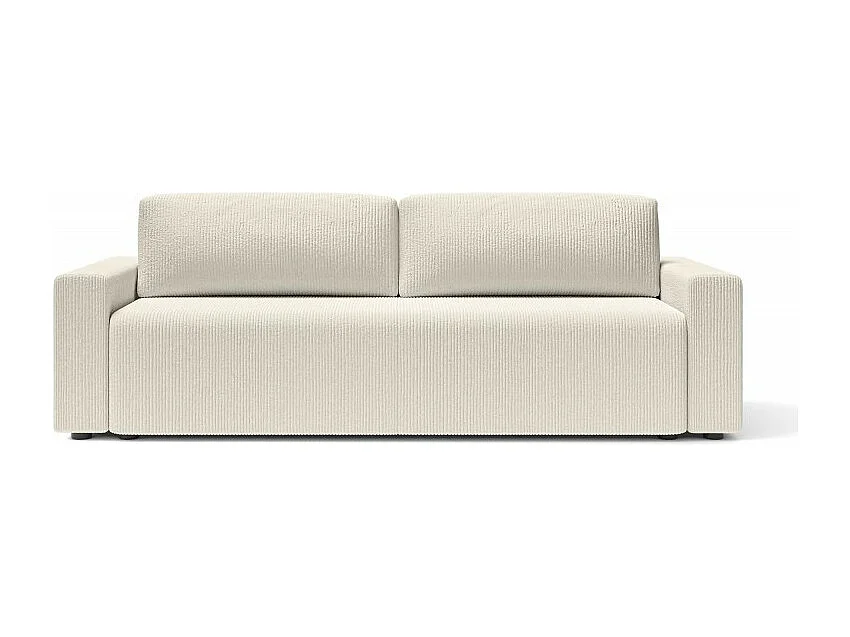 Canapé droit convertible velours côtelé 3 places beige TURQUOISE