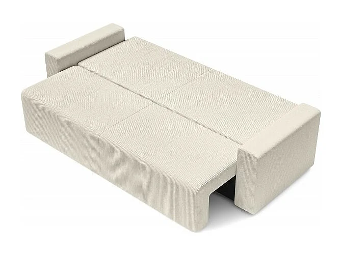 Canapé droit convertible velours côtelé 3 places beige TURQUOISE