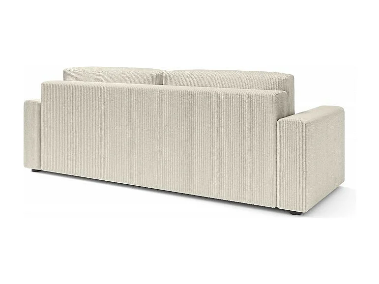 Canapé droit convertible velours côtelé 3 places beige TURQUOISE