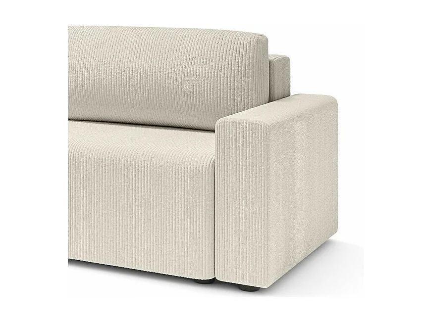 Canapé droit convertible velours côtelé 3 places beige TURQUOISE