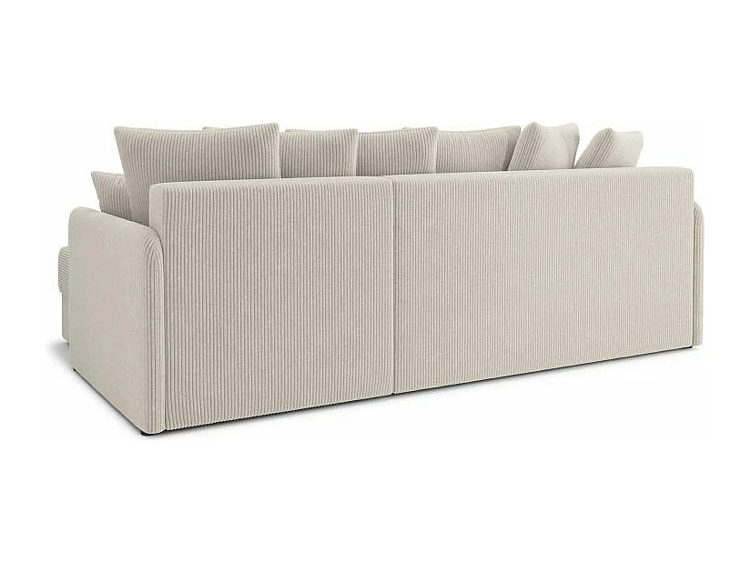 Canapé d'angle réversible convertible velours côtelé 4 places beige JASPE