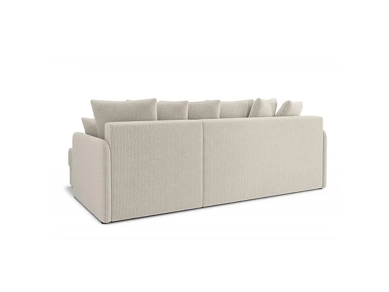 Canapé d'angle réversible convertible 4 places en velours beige