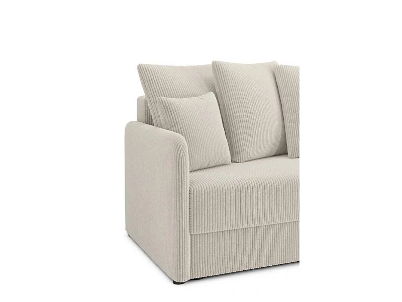 Canapé d'angle réversible convertible 4 places en velours beige
