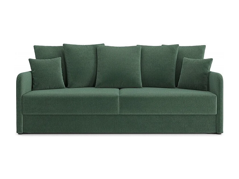 Canapé droit convertible velours côtelé 3 places vert JASPE