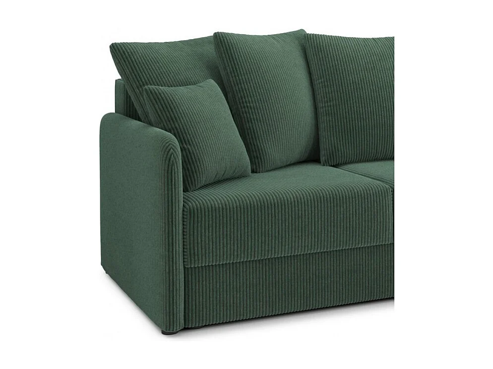 Canapé droit convertible velours côtelé 3 places vert JASPE