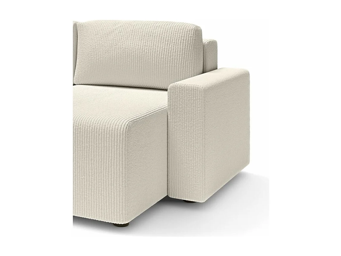 Canapé d'angle réversible convertible velours côtelé 4 places beige TURQUOISE