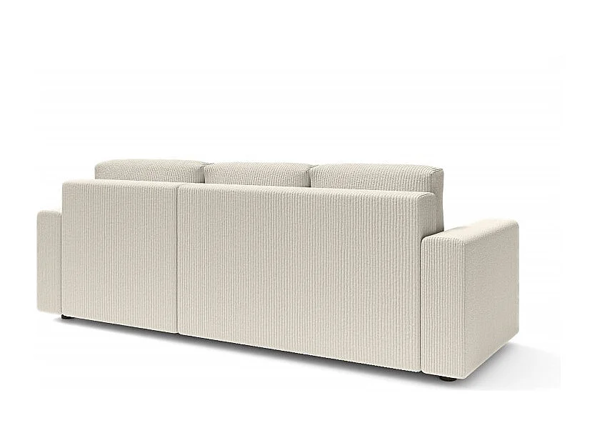 Canapé d'angle réversible convertible velours côtelé 4 places beige TURQUOISE