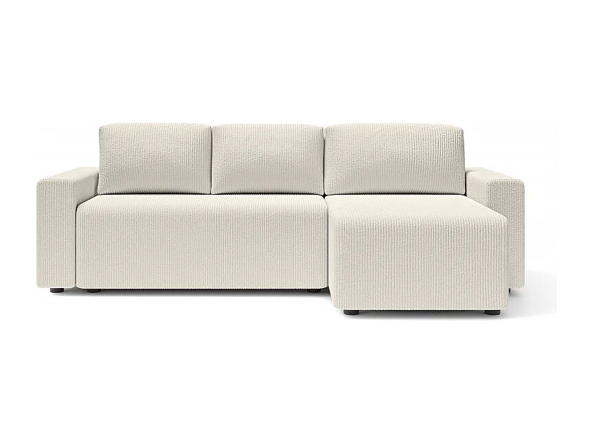 Canapé d'angle réversible convertible velours côtelé 4 places beige TURQUOISE