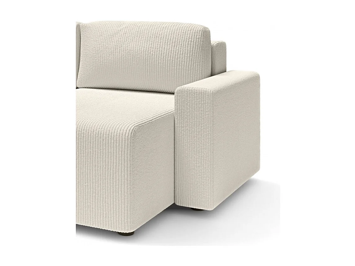 Canapé d'angle réversible convertible velours côtelé 4 places beige TURQUOISE