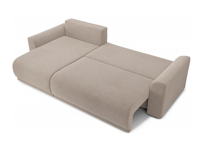 Canapé d'angle réversible convertible velours côtelé 4 places grège OPALE
