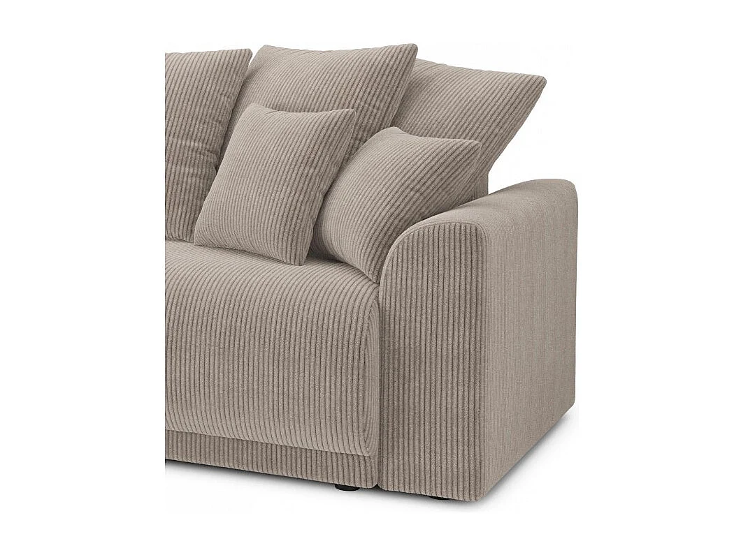 Canapé d'angle réversible convertible velours côtelé 4 places grège OPALE