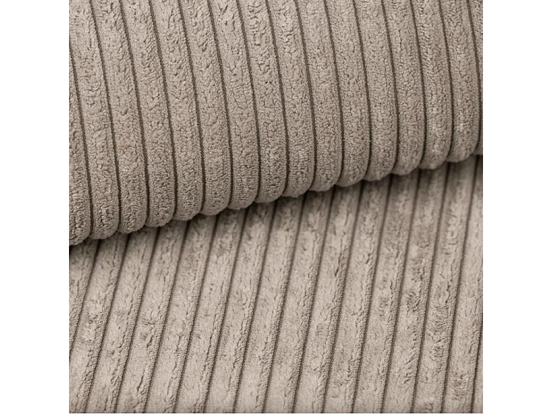 Canapé droit convertible velours côtelé 3 places grège OPALE