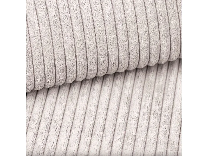 Canapé droit convertible velours côtelé 3 places beige OPALE