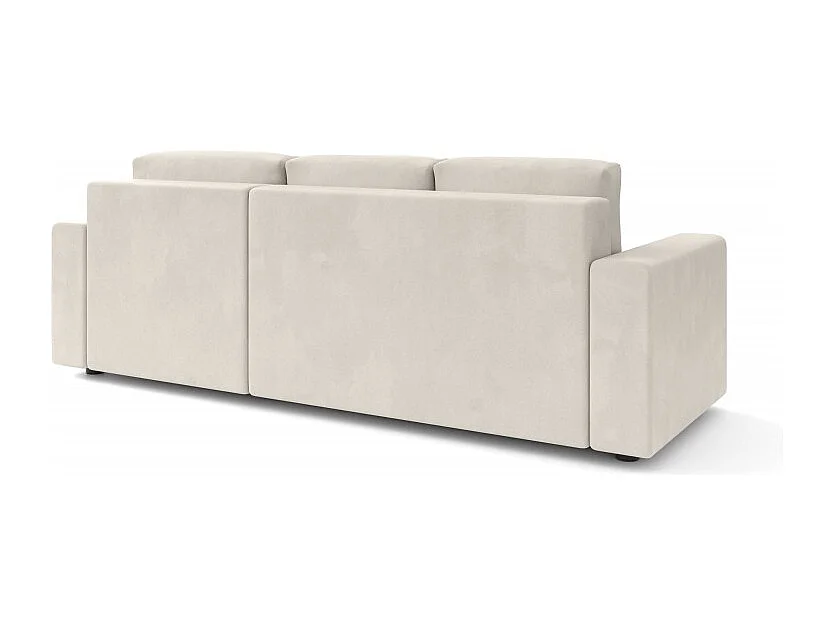 Canapé d'angle réversible convertible velours 4 places beige TURQUOISE