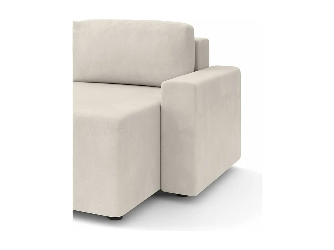 Canapé d'angle réversible convertible velours 4 places beige TURQUOISE