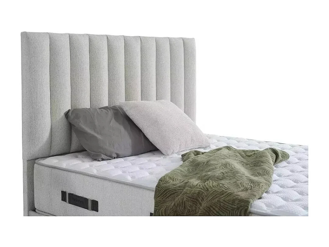 Bett Amber/160x200/Stoffbezug/Weiss