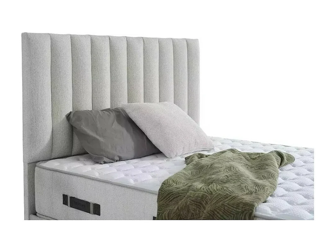 Bett Amber/160x200/Stoffbezug/Weiss