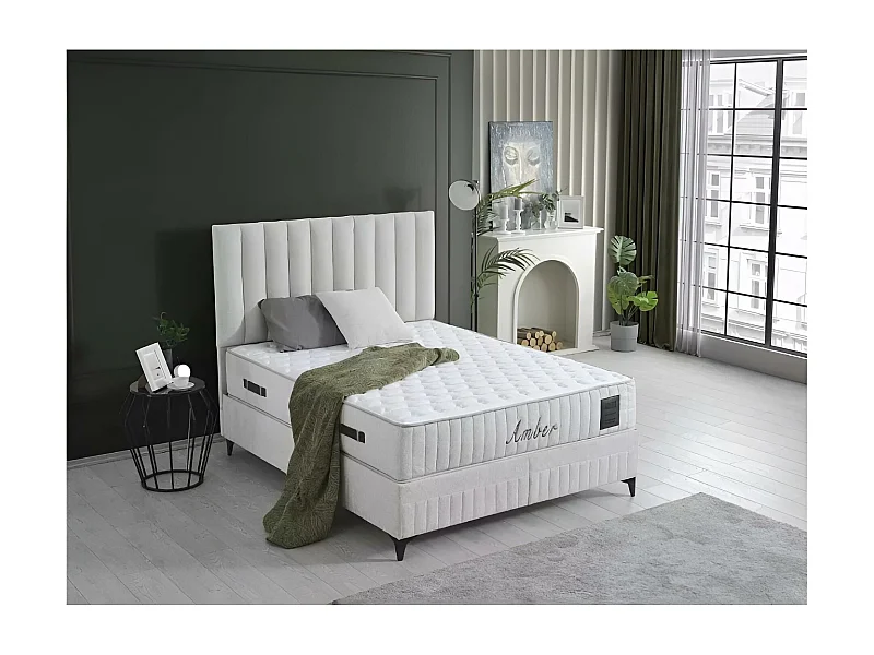 Letto Amber L/180x200/Tessuto/Bianco