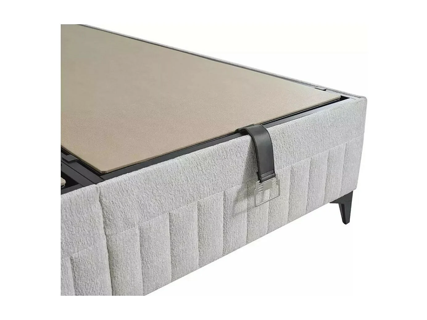 Bett Amber L/180x200/Stoffbezug/Weiss