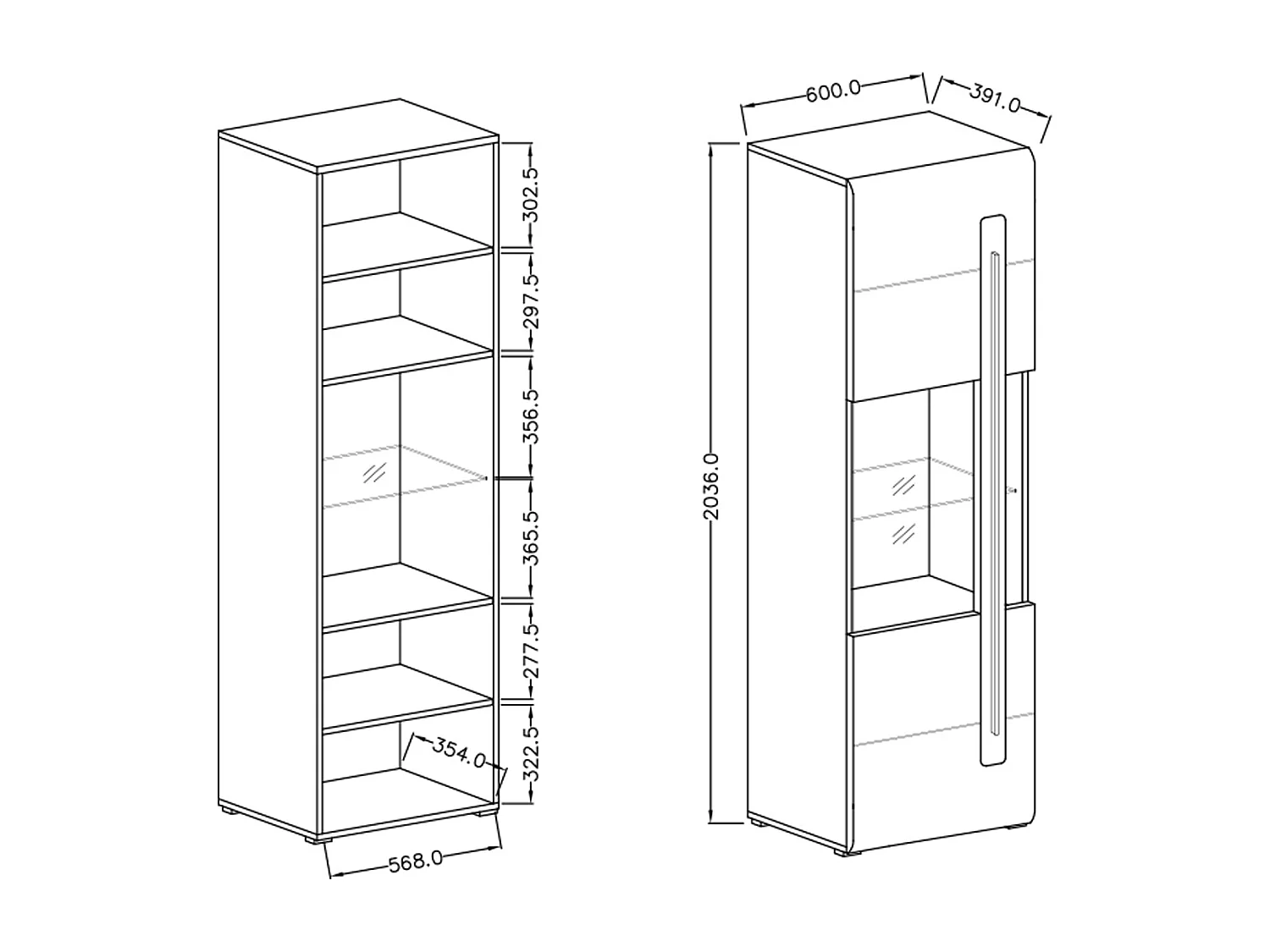 Witryna TULSA 1D dąb