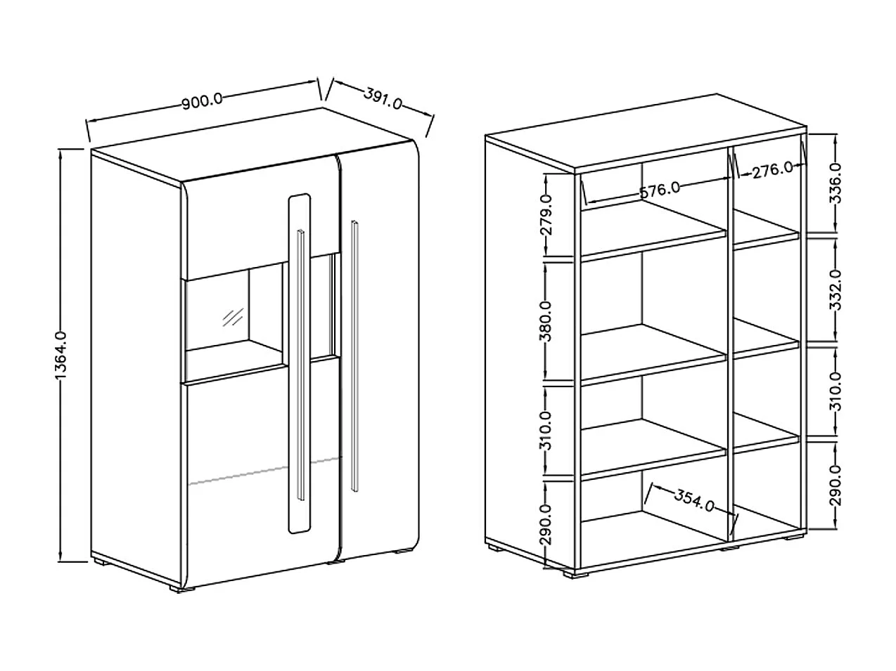 Komoda wysoka TULSA 2D 90 dąb