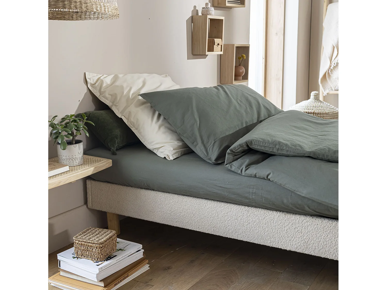 Table de chevet murale cannage ANNA, 2 pièces - CH17027 - ANNA