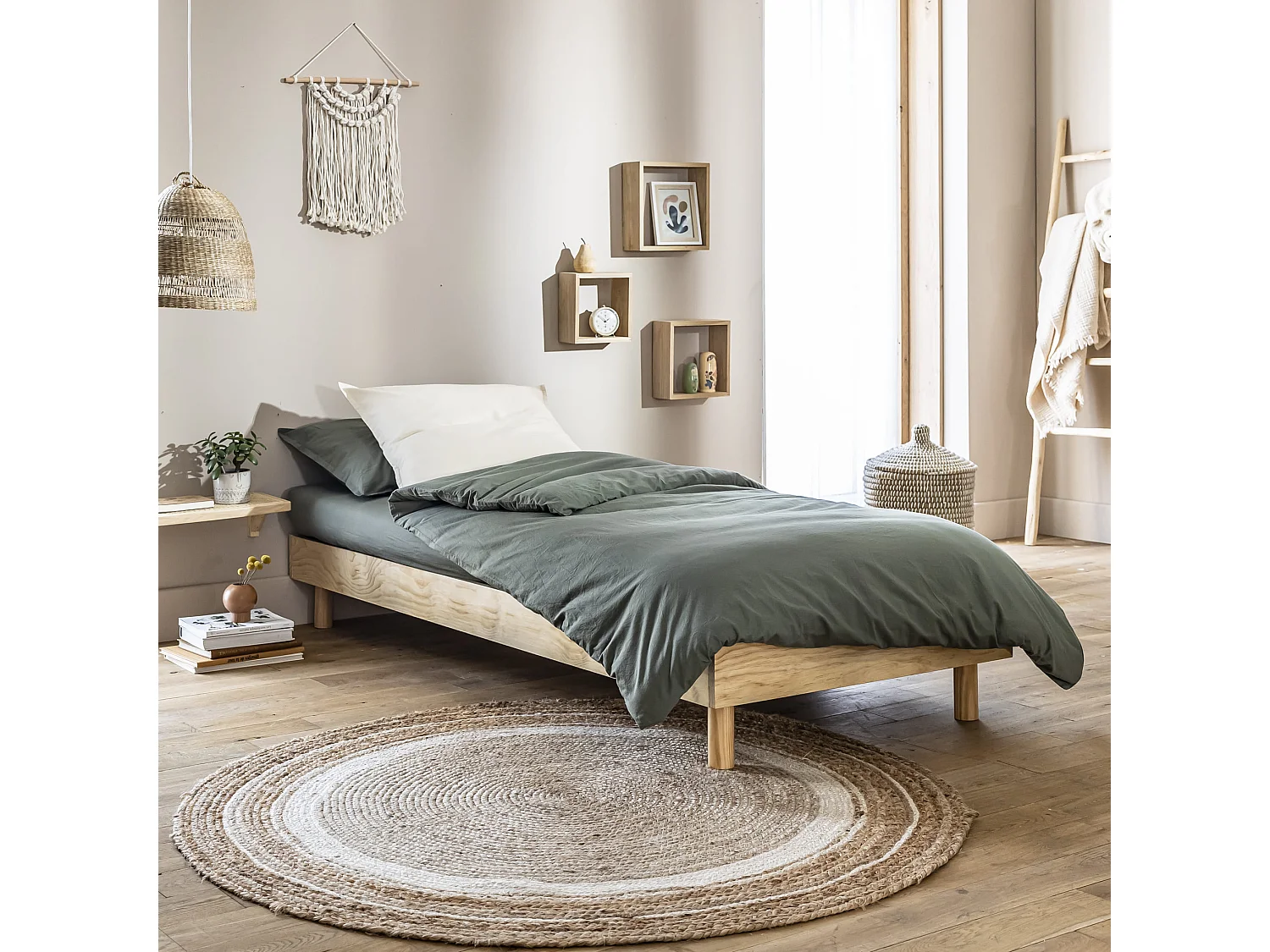 Table de chevet murale cannage ANNA, 2 pièces - CH17027 - ANNA