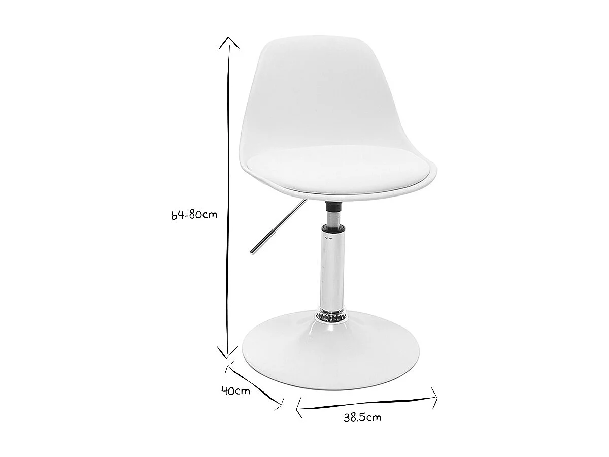 Sedia da ufficio design per bambino bianco STEEVY