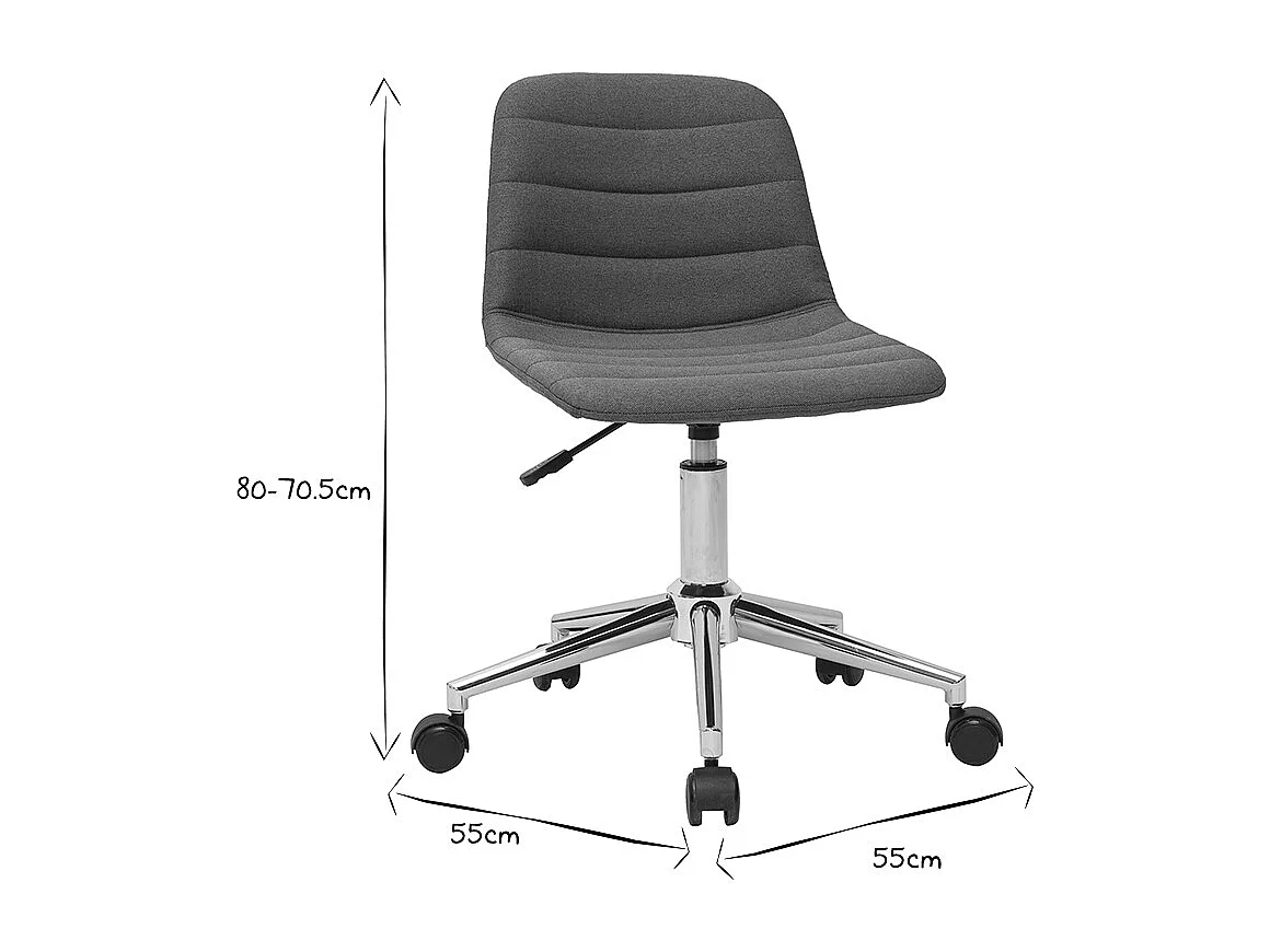 Silla de escritorio moderna de tejido azul petróleo y acero cromado SAURY