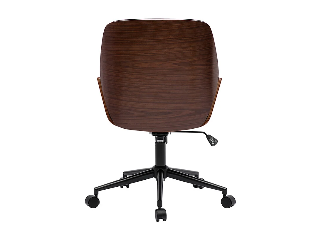 Schwarzer Design-Bürostuhl mit Rollen, dunkles Holz und schwarzes Metall MARLOW