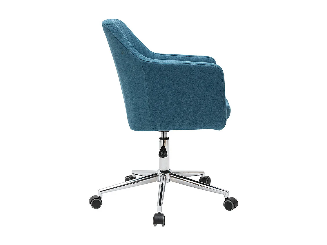 Poltrona da ufficio design in tessuto blu anatra ALEYNA