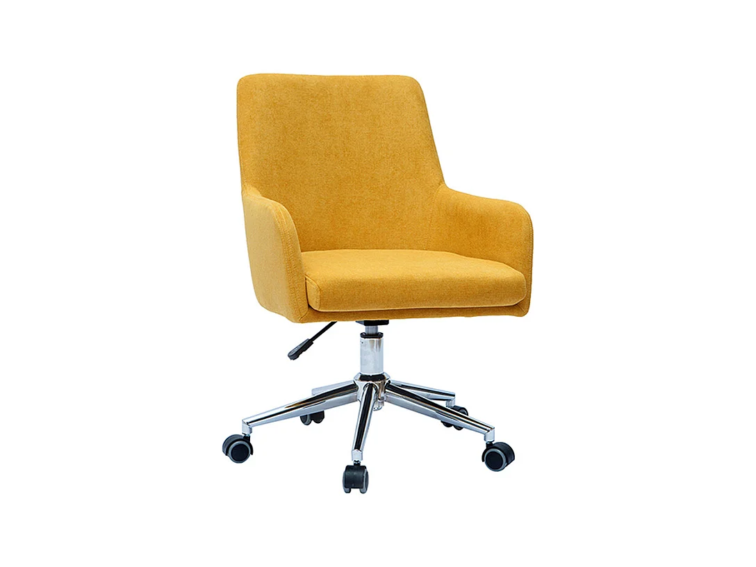 Sillón de escritorio diseño terciopelo amarillo mostaza SHANA